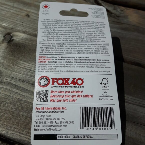 NBA Toronto Raptors Fox 40 Pealess Whistle - Picture 3 of 3